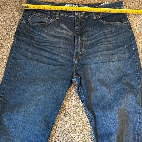 𝅺WRANGLER Advanced Comfort Jeans Denim Pants Size 38 X 30 Dark Wash - Picture 7 of 9